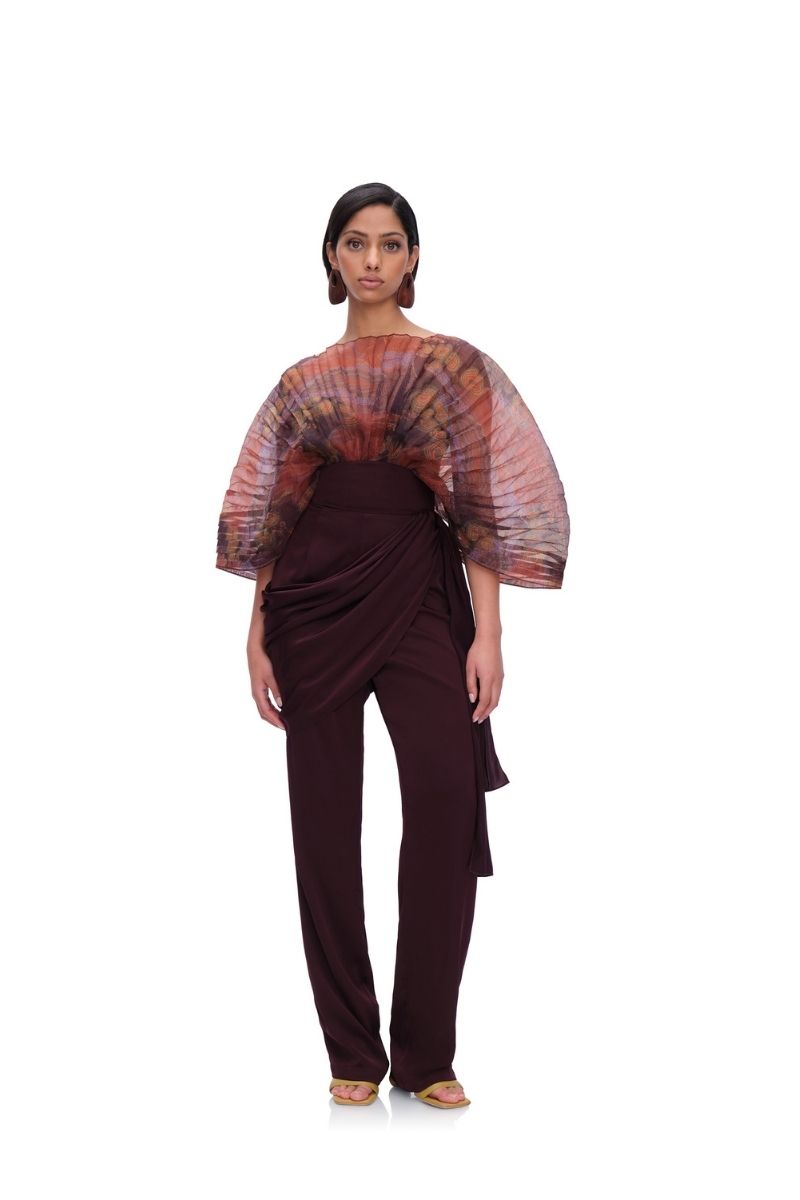 LOTI DRAP PANTS IN BERRY - CULT MIA
