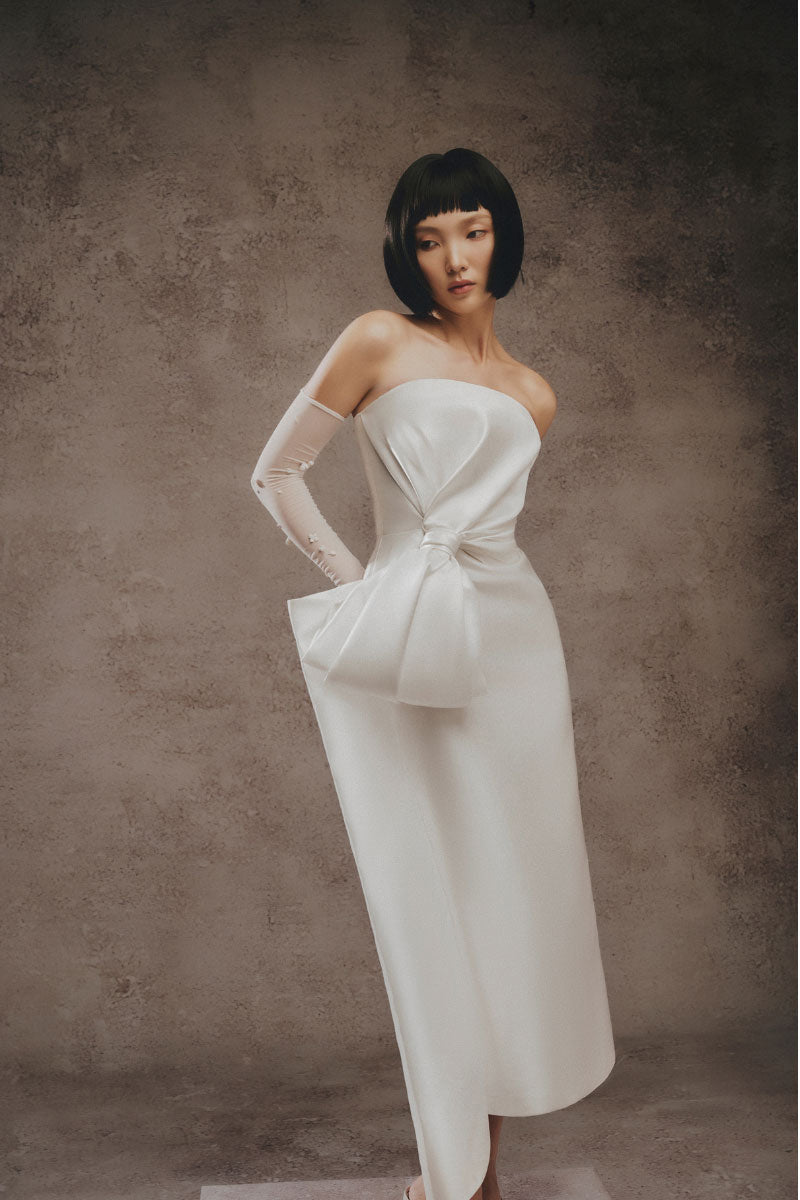 elegant bow dress The Dress Outlet Formal Ball Gown - Sleeveless Bateau Neckline - Eggplant