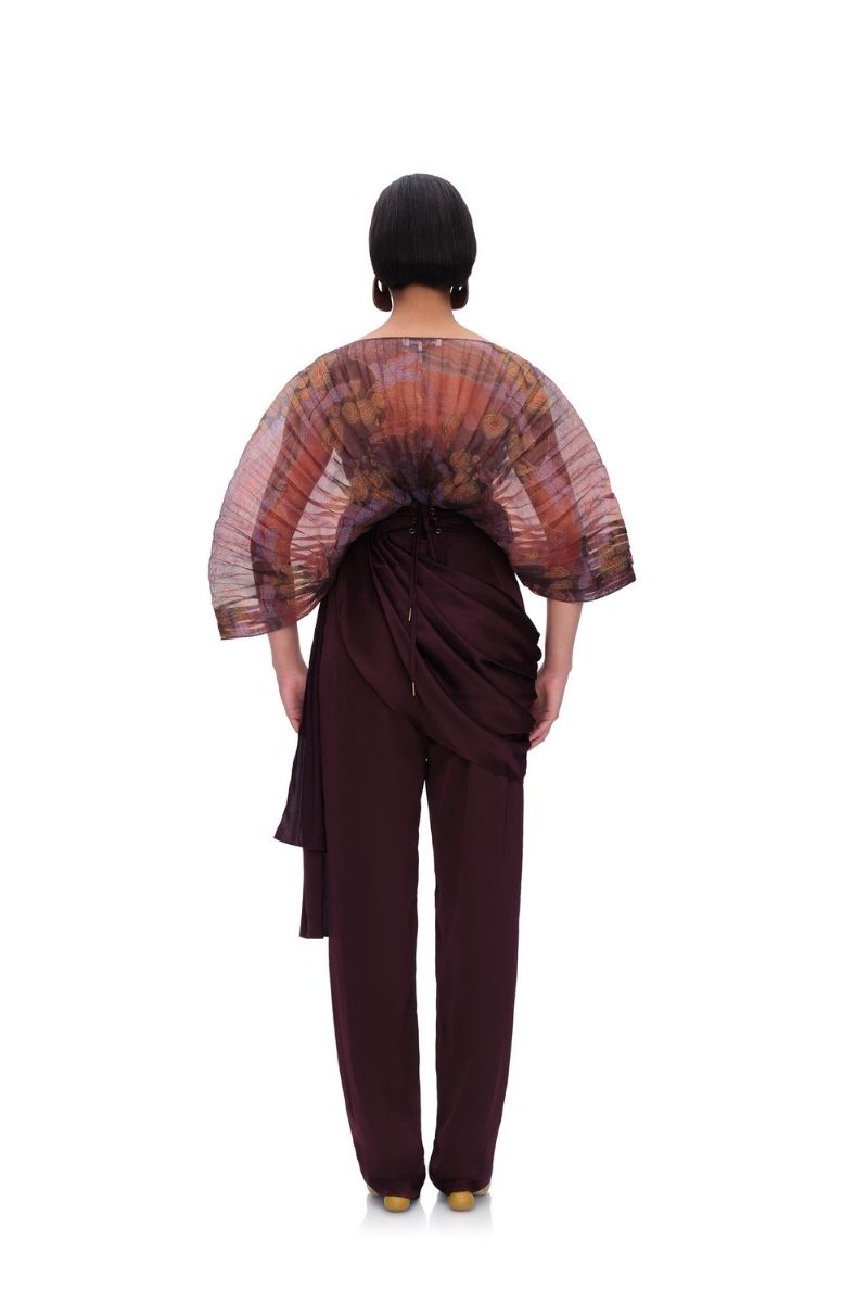 LOTI DRAP PANTS IN BERRY - CULT MIA