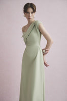 White Plan Arden asymmetric midi dress featuring a stylish, elegant design with unique draping and a flattering silhouette.