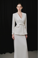 White Plan Hygien Set co-ord, featuring comfortable matching top and pants in clean, minimalist design.