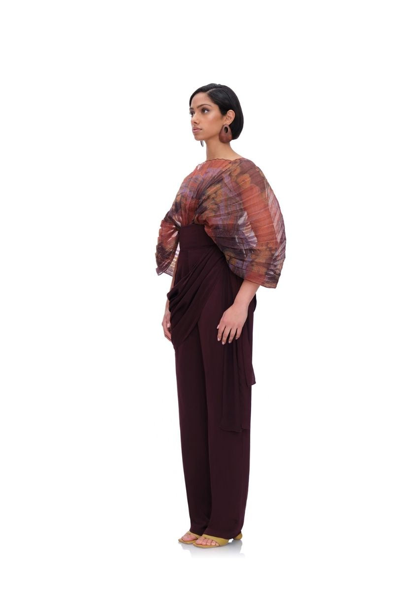 LOTI DRAP PANTS IN BERRY - CULT MIA