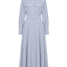 Keira Tong Therra Stripped Maxi Dress showing a sleeveless, flowy summer dress with vertical stripes and a relaxed fit.