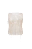 Arti Apparel TELLUS TOP, stylish women's top with a relaxed fit, in a soft, breathable fabric, shown on a model.