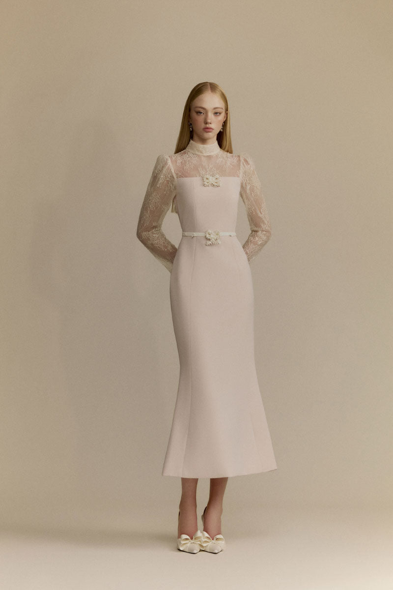 Pink Jordan midi dress by White Plan, featuring a flowy fabric and stylish design, displayed on a hanger against a neutral background.