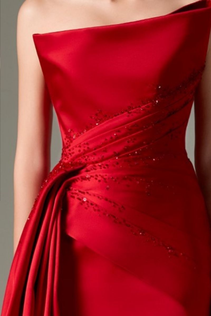 PARISA SILK TAFFETA STRAPLESS BODYCON GOWN - CULT MIA