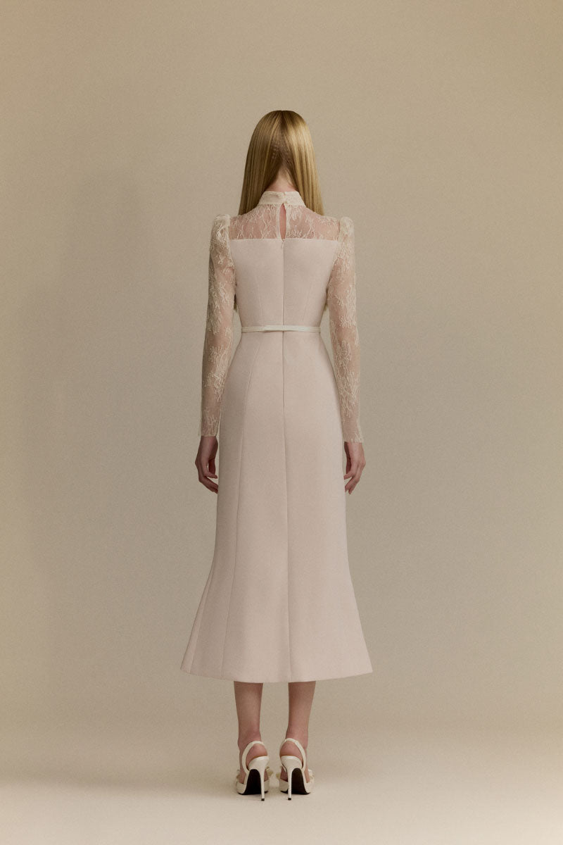 Pink Jordan midi dress by White Plan featuring a stylish, flowy fabric and elegant design.