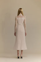 Pink Jordan midi dress by White Plan featuring a stylish, flowy fabric and elegant design.