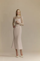 Pink Jordan midi dress by White Plan, featuring a stylish and elegant design perfect for casual or semi-formal occasions.