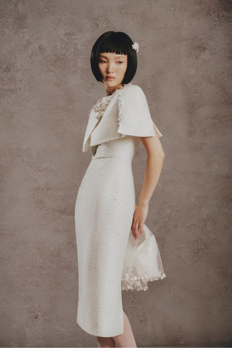 ivory pearl midi dress Charly Ivory Pearl Midi Dress
