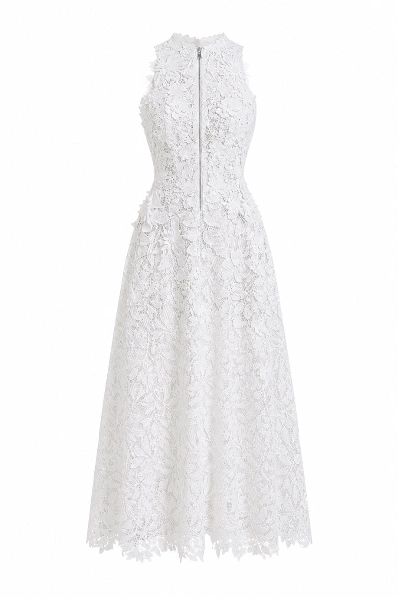 Floral lace maxi dress by KEIRA TONG featuring intricate lace details and a flowing silhouette.
