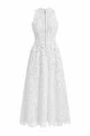 Floral lace maxi dress by Keira Tong featuring intricate lace details and a flowing silhouette, perfect for elegant occasions.