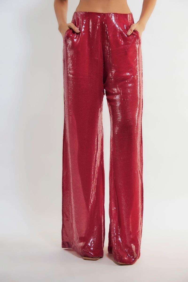 TRACY RED SEQUIN CO-ORD SET - CULT MIA
