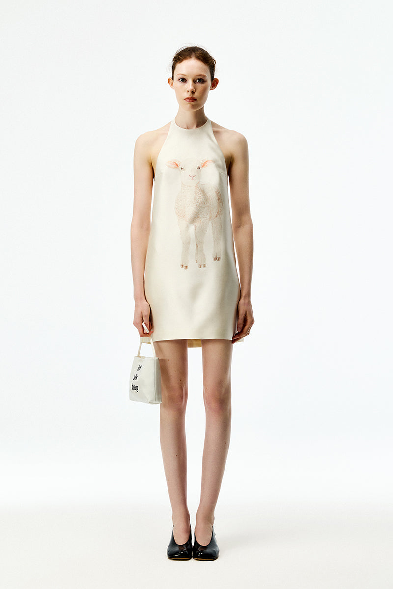 white wool dress no 2513 / Mansi features ribbed detailing and raised seams that enhance its texture Wool Autumn Midi Dress |
