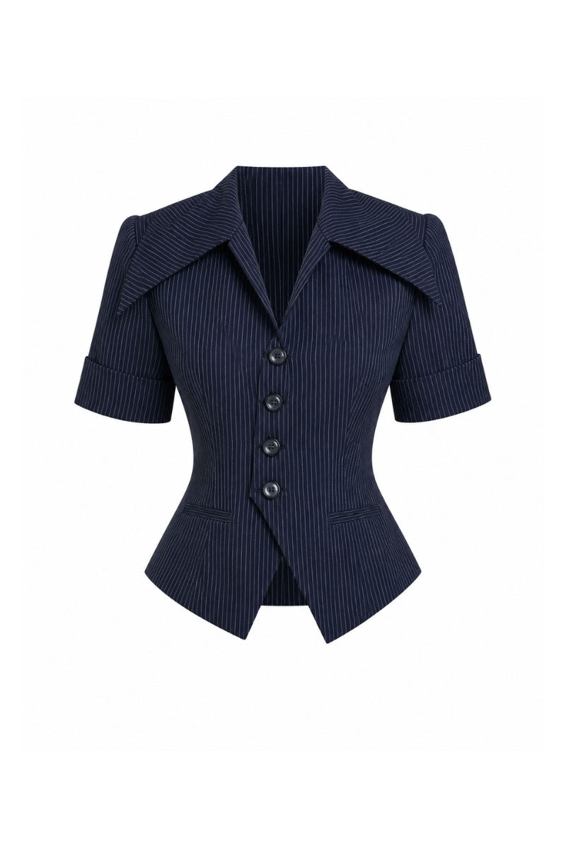 Asymmetric stripe shirt by KEIRA TONG, featuring bold horizontal and vertical stripe patterns on lightweight fabric.