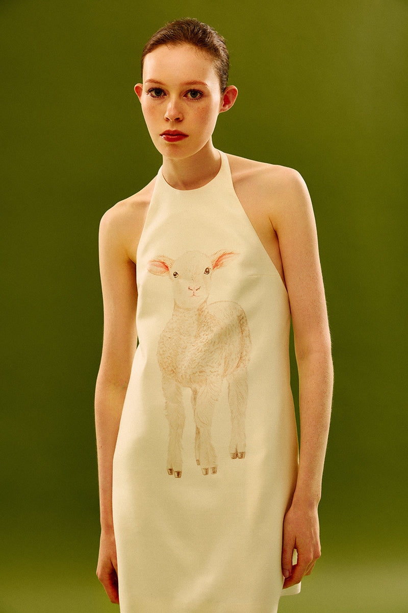 SILK WOOL DRESS IN IVORY | CULT MIA