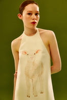 Chictopia silk wool mini dress in ivory, stylish sleeveless dress with soft fabric and elegant fit, perfect for casual or dressy occasions.