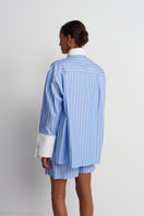 Blue SOULMATE shirt by Acaria Studio featuring a stylish, comfortable design with a classic collar and button-down front.