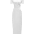 LEKIEU Bonn white midi dress, lightweight fabric, fitted waist, and sleeveless design, perfect for casual or semi-formal occasions.