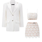 21Six Agnes floral lace crop top and skirt co-ords set, featuring intricate lace details and a matching coordinated design.