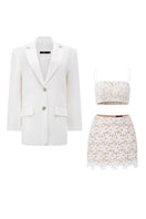 21Six Agnes floral lace crop top and skirt co-ords set, featuring intricate lace details and a matching coordinated design.