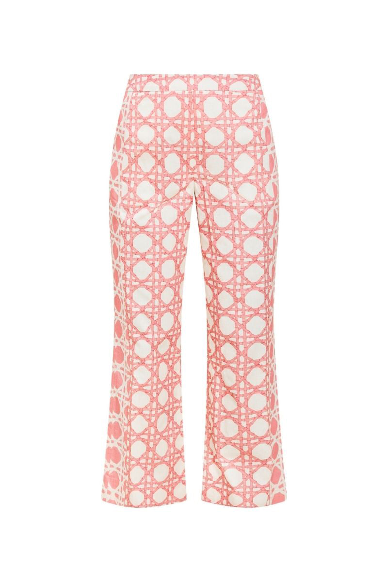 Mestiza New York Wylie lattice blush pants with a stylish, breathable design and comfortable fit, shown in a close-up image.