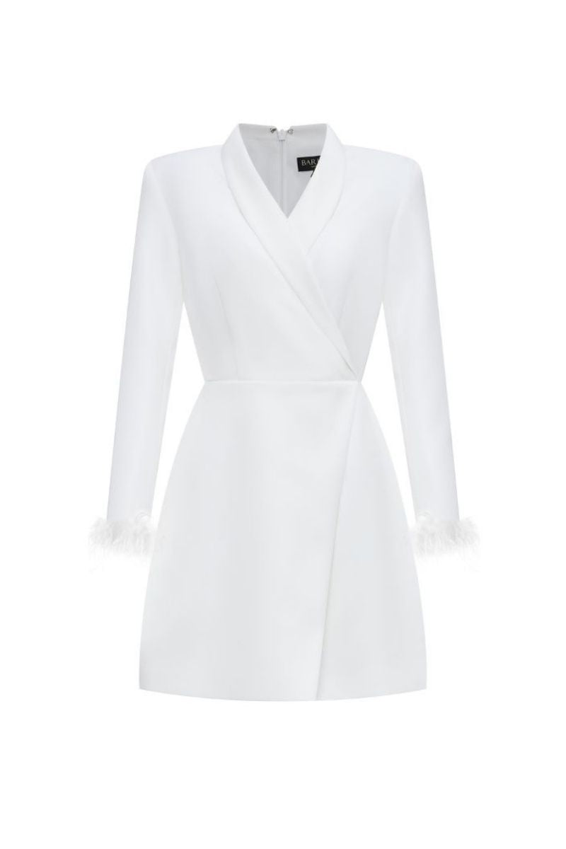 CATALINA FEATHER CUFF BLAZER DRESS - CULT MIA