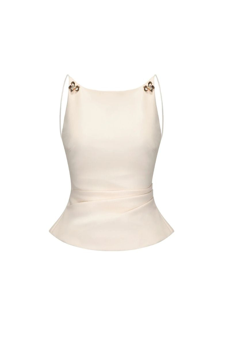 Nana Jacqueline Selena white top featuring a stylish, lightweight design with a soft fabric finish.