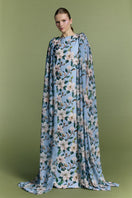 Nur Karaata Whisper Wind gown featuring flowing fabric and elegant design, perfect for formal occasions.