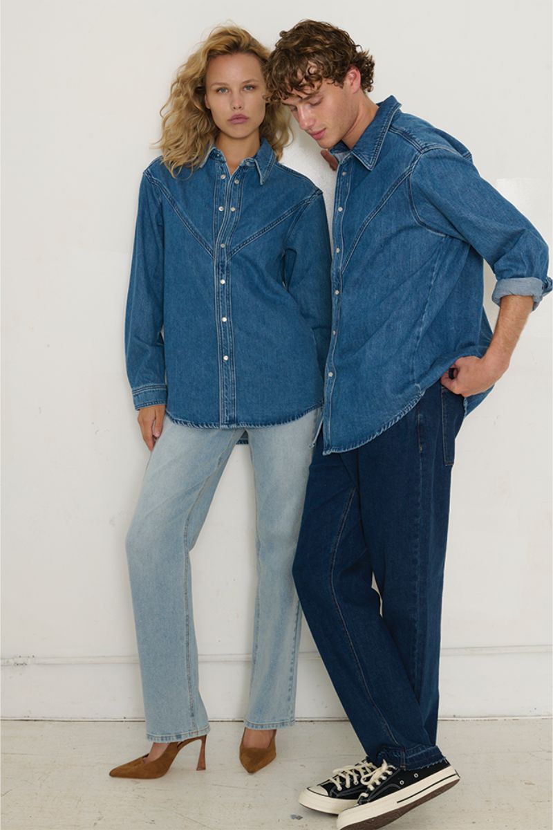 TT Studios Usher shirt in main street design, featuring a casual button-up shirt with a classic fit and stylish pattern.