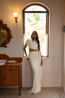 Deme By Gabriella Alyssa top and skirt co-ords set in matching fabric, stylish and perfect for casual or dressy occasions.