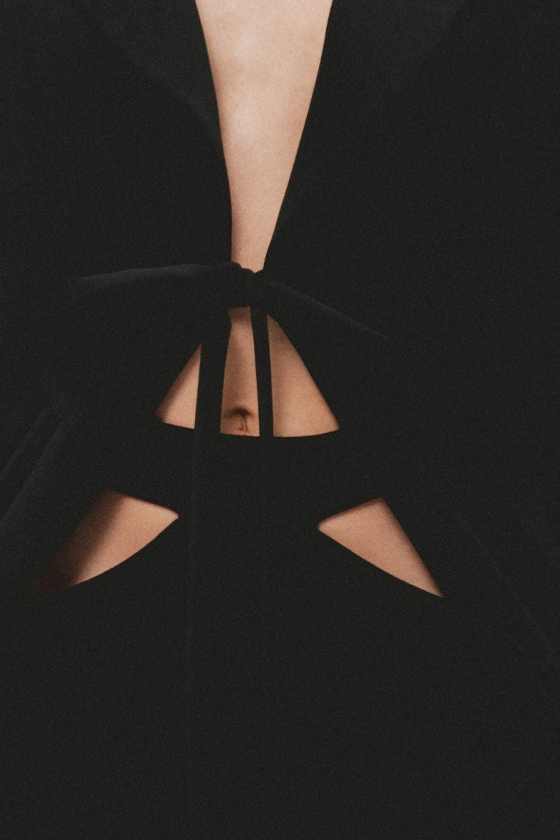 BLACK PANTS WITH CUT OUTS - CULT MIA