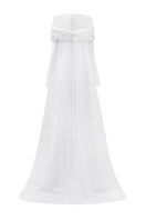 Elegant CULT MIA X 21Six Anastasia floral lace crystal gown with intricate lace details and sparkling embellishments.