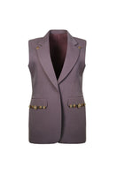 Aidan & Ice Glacia blazer in gray purple with tailored fit and lapel collar, displayed on a mannequin.