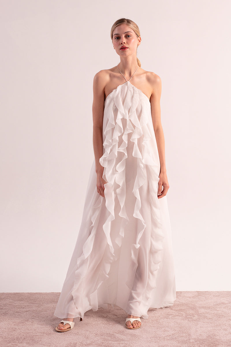 AQUA DRESS IN WHITE - CULT MIA