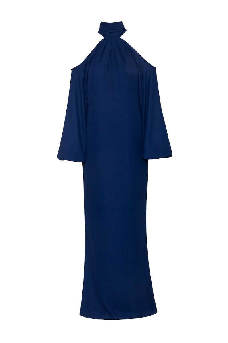 فستان بيسكاي ماكسي باللون الأزرق الملكي