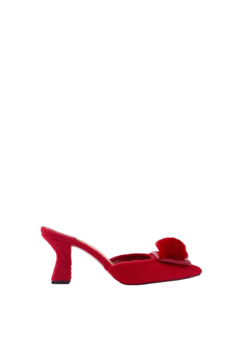 ROBERTA RED POINTED MULES - CULT MIA