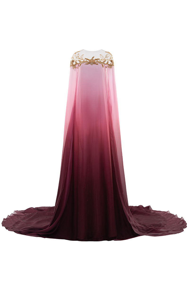 burgundy and rose gold ombre dress Ombr Satin Midi Dress