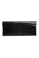 Black Vikele Studio opera clutch with sleek design, featuring a smooth surface and elegant craftsmanship.