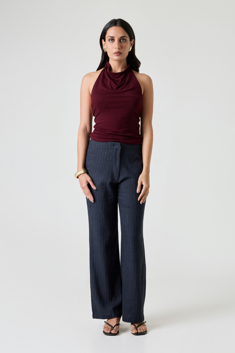 Summer Away Lucca pants in vintage blue, showcasing relaxed fit and stylish design in soft denim fabric.