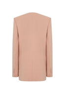 LEKIEU Cheddar Coral blazer featuring tailored fit and vibrant color, stylish for professional or casual wear.