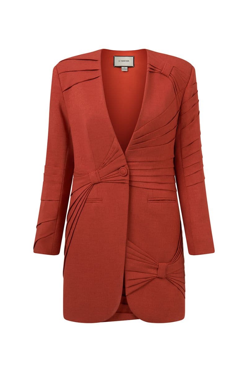 SARAH DARK ORANGE SUIT SET - CULT MIA
