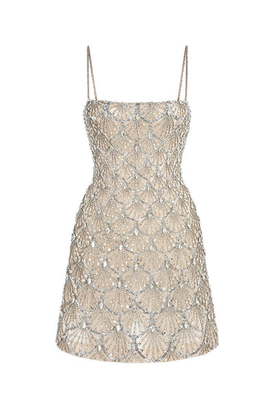seashell silver beaded mini dress 1060356