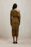 Deme By Gabriella Aubrey co-ord set in sand green, featuring a matching top and pants, stylish and comfortable for casual wear.