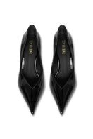 Black 10TH FLOOR Uptown heel with pointed toe and stiletto heel, stylish footwear for women.