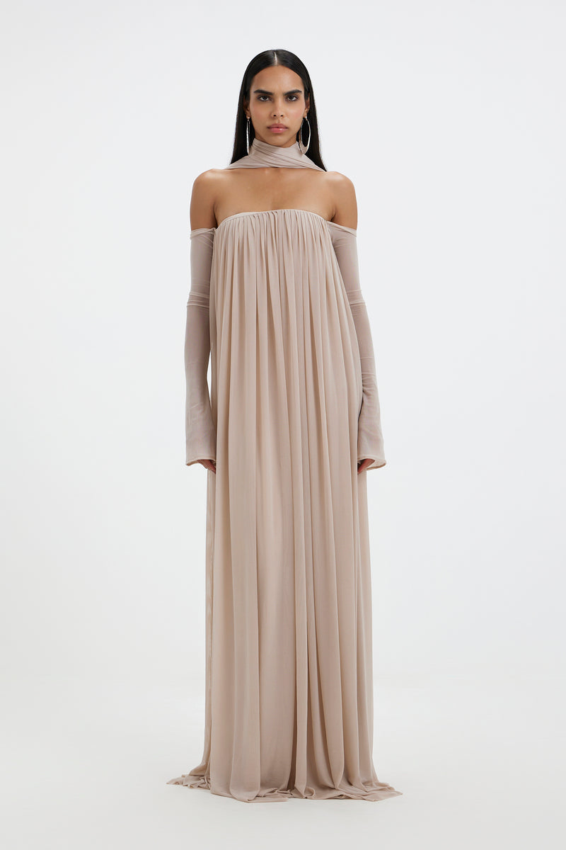 Deme By Gabriella BECKI Maxi Dress with flowing fabric and floral pattern, sleeveless design, perfect for summer wear.