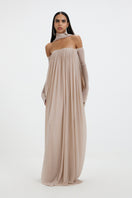 Deme By Gabriella BECKI Maxi Dress in flowing fabric with a floral pattern and sleeveless design, perfect for summer wear.