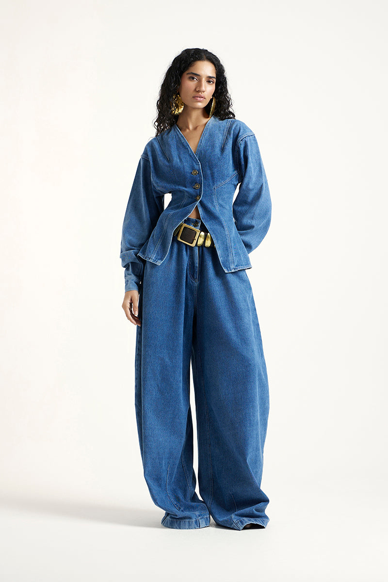 Deme By Gabriella Indigo Lynn Co-ord set featuring a matching top and pants, stylish and comfortable for casual wear.