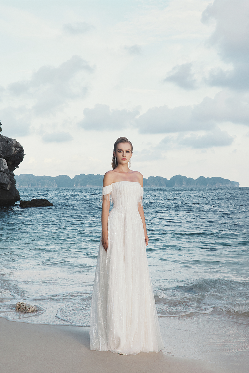 OFF-SHOULDER SEQUIN EMBELLISHED DRESS - CULT MIA