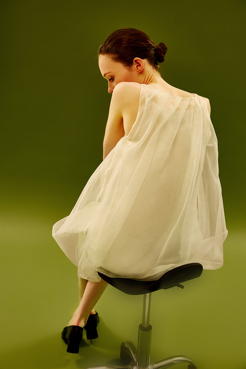 chiffon organza dress ORGANZA DRESS IN IVORY | CULT MIA